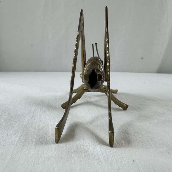 Vintage Solid Brass Cricket/Grasshopper Figurine Paperweight W/ Moveable Legs - Picture 7 of 10